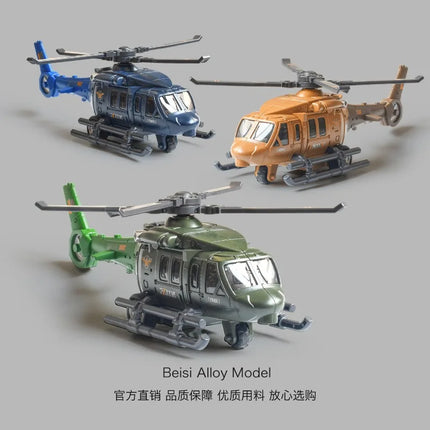 Alloy Military Helicopter Model Rotatable Propeller Simulated Aircraft Mini Aviation Vehicle Desktop Display Collection Gift