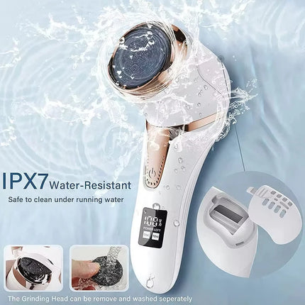 Electric Foot Callus Remover Exfoliator IPX6 Waterproof Fast Charging Foot Grinder LCD Display Dead Skin Scrubber Pedicure Tool