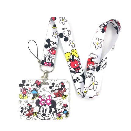 Mickey mouse Neck Keychain Necklace Webbings Ribbons Anime Cartoon Neck Strap Lanyard ID badge Holder Keychain Lanyards kids