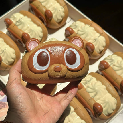 Mousse Cake Squishy Toy Slow Rising Brown Sugar Mousse Square Cake Slow Rebound Squeeze Toy Anti Stress Release Hand Relax Gift