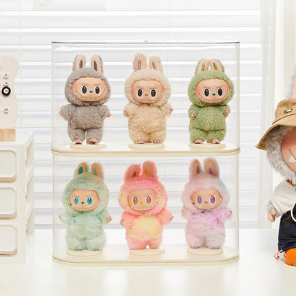 Labubu Display Box Plush Doll Blind Box Display Case Figurine Transparent Storage Box