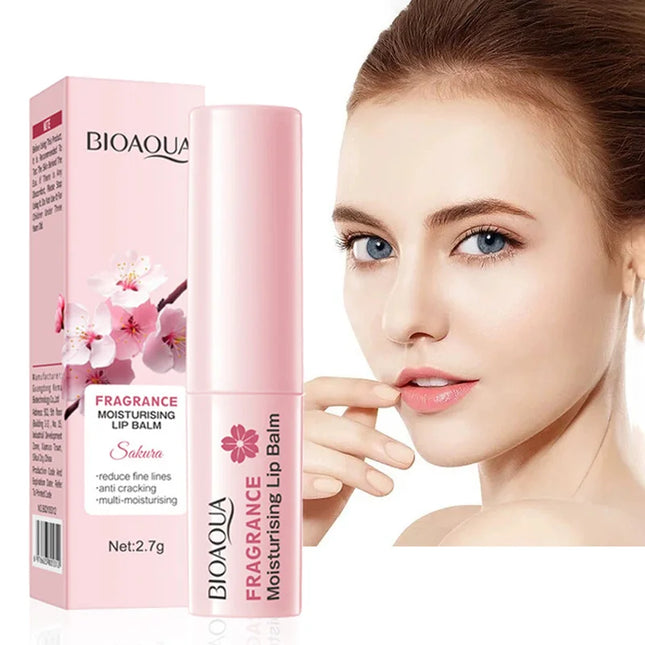 BIOAQUA Sakura Lipstick Moisturizing Lip Balm Nourishing Lip Plumper Anti-Cracking Plump Lips Hydrating Lips Skin Care Cosmetics