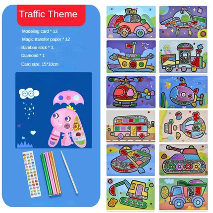 1Set DIY Cartoon Magic Transfer Painting Crafts for Kids Arts and Crafts Toys Children Creative Educational Learning Drawing Toy