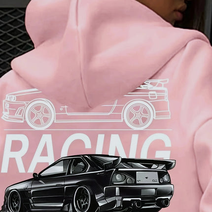 High-end cartoon-printed sports hoodies for European and American women's clothing, casual women's hoodies for autumn and winter