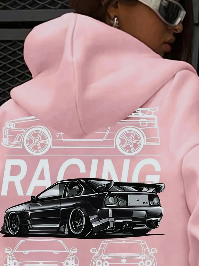 High-end cartoon-printed sports hoodies for European and American women's clothing, casual women's hoodies for autumn and winter
