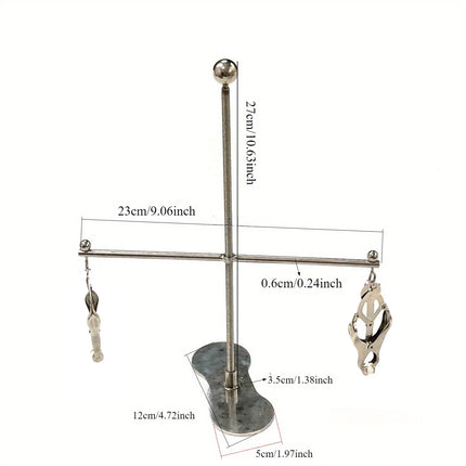 Stainless Steel Bilateral Rotatable Adjustable Height Nipple Clamps– Erotic BDSM Adult Toy for Women, Couples' Restraint Tool