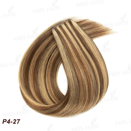 Invisible Long Tape PU Weft Human Hair Bundles Real Natural Hair Seamless & No-Glue Injected Tape In Hair Extensions Thick Ends