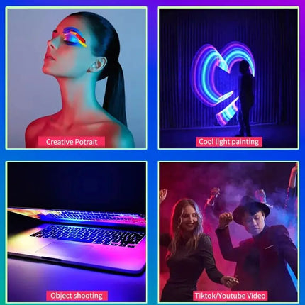 LUXCEO Q508A RGB Photography Light LED Handheld Video Tube 3000K-6000K Rechargeable Battery Studio Photo Lamp for Youtube TikTok