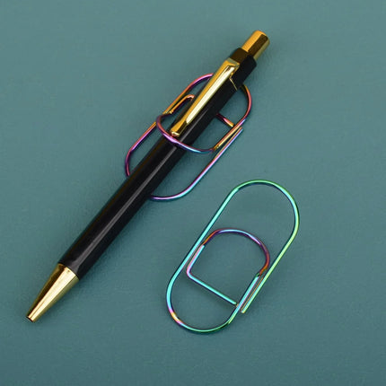 Multicolor Metal Writing Pen Clip - Creative Multifunctional Portable Notebook Accessory Office School Stationery Organizer Clip