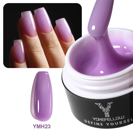 NEW YOKEFELLOW Builder Gel Nail Polish 15g Jelly Blue Hard Gel HEMA TPO Free Extension Gel Colorful Builer Varnish For Nail DIY