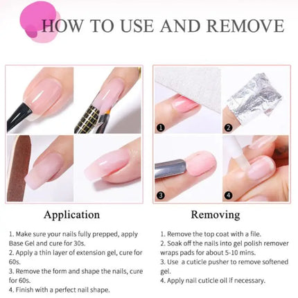 Jelly Extension Nail Gel Polish Soak Off UV LED Gel Modeling Carving Glue Milky White Clear Pink Color Multicolour Nail Salon