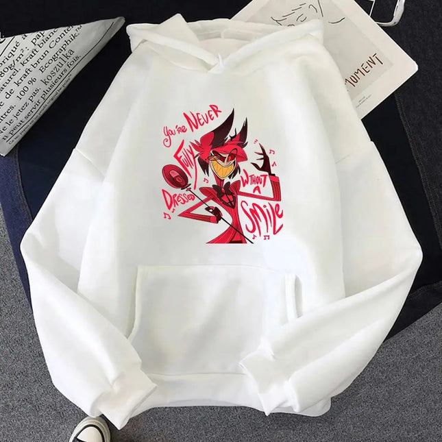 Alastor Cartoon Women's Sweatshirt Fashion Harajuku Funny Kawaii Graphic Unisex Streetwear Vintage Hoodies LE 2024 Oversized