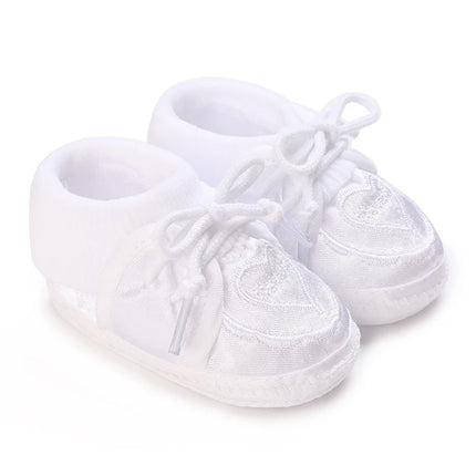Multiple Options Newborn Baby First Baptist Shoe: Newborn Boy and Girl White Baptist Shoes Soft Sole Walking Shoes Size-9CM-10CM