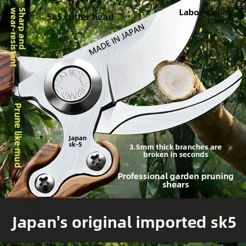 Imported From Japan, SK5 Steel Garden Large Special Pruning Shears, Strong Fruit Tree Shears, Thick Branch Flower Shears