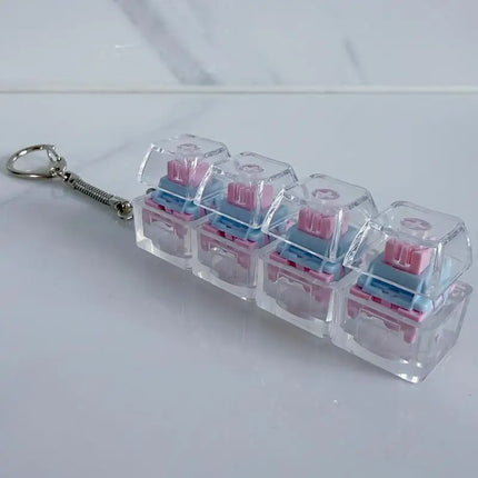 Fingertip Keyboard Clicker Toys 1/2/3/4/9 Key Crystal Keychain Stress Relief Anti-Anxiety Decompression Gadget