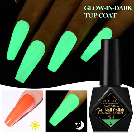 10ml Milk White Luminous Top Coat Gel Nail Polish Neon UV LED Nails Gel Soak Off Gel Varnish Fluorescent Nail Art Nail Supplies