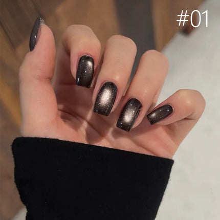 1pcs 12ML Winter 2026 New Black Glass Bead Pearl Cat's Eye Gel Nail Polish Hot Selling Black Nails Salon Use Nail Stuff