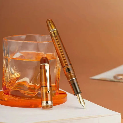 Asvine V126 Fountain Pen Vacuum Acrylic Filling EF/F/M Nib Beautiful Transparent/ Brown Matte White Writing Gift Set Stationery