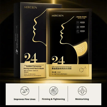 Honeycomb Neck Mask Golden Moisturizing Neck Pads, Firming & Lifting Treatment Neck Masks Beauty Necks Skin Care Products
