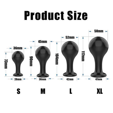 Black Smooth Butt Plug with Flared Base Prostate Massager for Men And Women Beginner Anal Training Toy