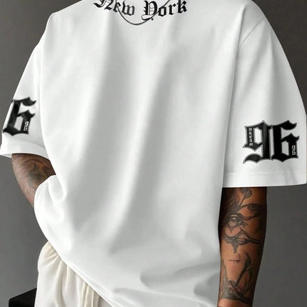 The new men's T-shirt for the summer of 2025 features a casual fashionable comfortable and breathable 3D letter pattern print