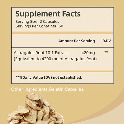 Astragalus - Supports Digestive Health, Promotes Overall Well-being and Relieves Stress Supplement