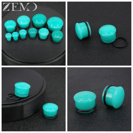 ZEMO 2pcs/lot Natural Stone Ear Plugs and Tunnels Unisex Punk Large Gauges Single Flare Flesh Stretcher Expander Piercings 4-18MM