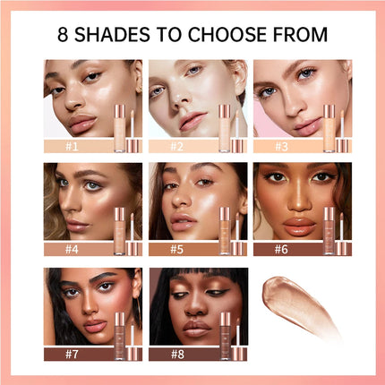 2 IN 1 Skincare & Primer Liquid Highlighter Face Contouring Moisturizing Brightening Skin Tone Bronzer Glow Body Face Makeup