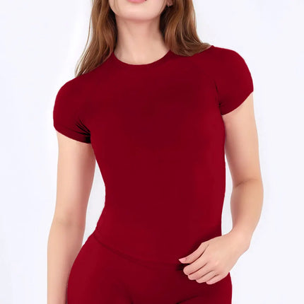Impact Short Sleeve Top sport T-shirt women fitness Seamless Gym clothes Workout Activewear Yoga Running Tee Slim versatile top