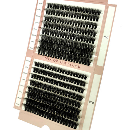 HBZGTLAD 16 Rows 5D Fluffy Cluster Lashes 60D-100D Mix Natural Thick Eyelash D/DD Individual Lashes 10-20mm DIY Lash Extensions