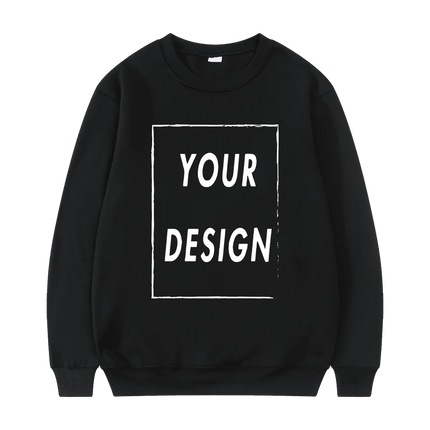 Unisex Crew Neck Sweatshirt 2025 New Fashion Customizable Logo Men's Women's Casual Sweater Hatless