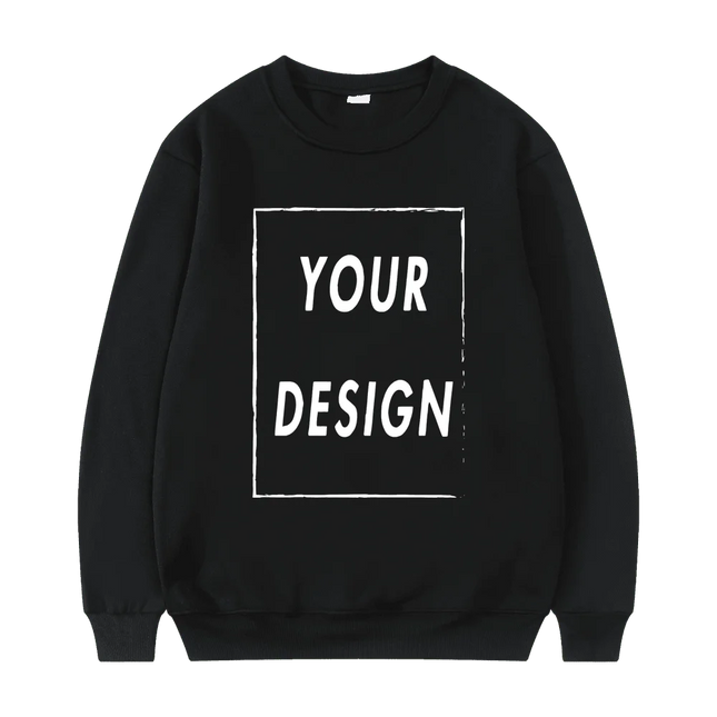Unisex Crew Neck Sweatshirt 2025 New Fashion Customizable Logo Men's Women's Casual Sweater Hatless