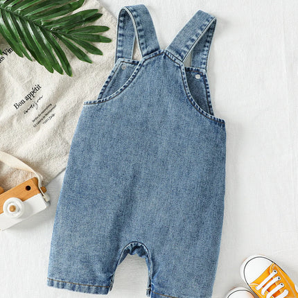 All Seasons Solid New 2026 Kid Romper Cool Fashion Denim Jumpsuit Sleeveless Bodysuits for Baby Boys&Girls 0-1Y