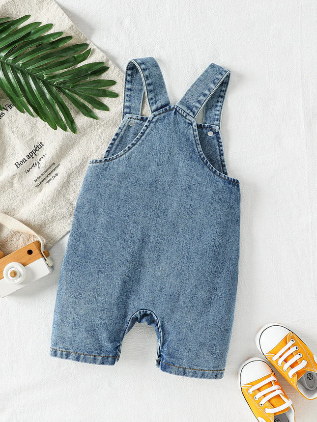 All Seasons Solid New 2026 Kid Romper Cool Fashion Denim Jumpsuit Sleeveless Bodysuits for Baby Boys&Girls 0-1Y