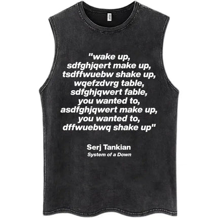 Washed Rock Band System of A Down Mezmerize Tank Tops Men's Retro Hip Hop Gothic Sleeveless T-shirt Oversized Cotton Vests Gifts