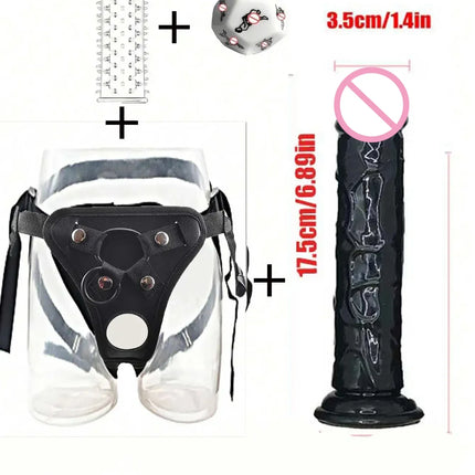 Wearable Strapon Penis for Women Black Dildo Pants Lesbian G Spot Stimulator Adult Standard Size Women Strap Sex Toys for Women