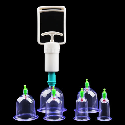 12/6Pcs Vacuum Cupping Sets Suction Cups Back Massage Body Cup Detox Massage Body Cups Ventosas Vacuum Cupping Massage Jars