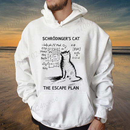 Funny Cat Physics Design Hoodies Math Science Humor Cat Print Sweatshirt Personalized Men Women Casual Streetwear Fashion Hoodie