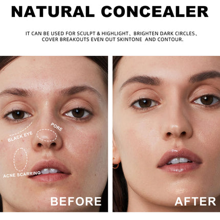 Handaiyan Hose Concealer with Sponge Brush HeadConcealer Liquid ConcealerCover up blemishes on face