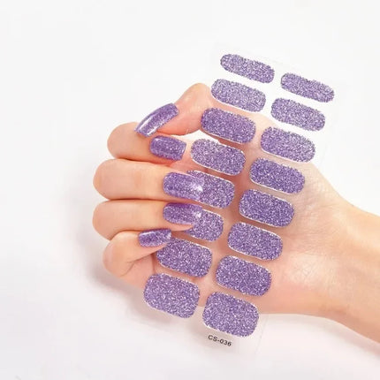 UV Semi-Cured Gel Nail Wraps Stickers Strips French Long Lasting Full Cover LED Gel Semi Cured Nail Sliders For Nail Extension