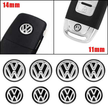 11mm 14mm Car Logo Key Epoxy Sticker Remote Key Badges Emblem Auto Accessory For Volkswagen Lamando Magotan Golf Polo MK6 Passat