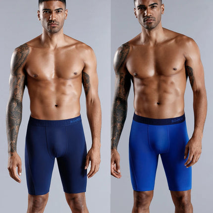 4-pack men's long boxer briefs plus size men's sexy long-leg cotton underpants fashion men's trunk briefs