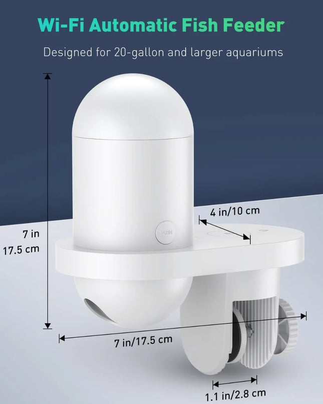 WiFi Automatic Fish Feeder for Aquariums, Smart Auto Food Dispenser with App Control & 2.5K HD Video, 230mL Vacation Feeder, USB Powered