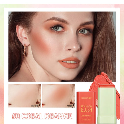 Tinted Mositure Blush Stick Face Pink Cream Cheek Blusher Cosmetics 3 in 1 Makeup Tubes used on lips eyes cheeks