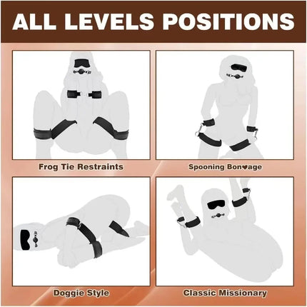 Bed Restraint Set Couple Sex Toys Bondage Handcuff Kit Adult Game Tool 18+ Erotic Tie Downs Arm Ankle Eyeblinder Flirting Sextoy