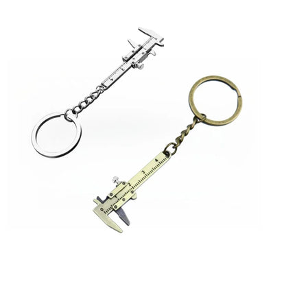 Portable Mini Jewelry Measuring Metal Ruler & Mini Vernier Caliper Keychain - DIY Tools for Precise Measurements