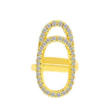 New Fashion Copper Inlaid Zircon Nail Ring INS Selling Gold Plated Manicure Joint Ring for Women Trend Party Jewelry