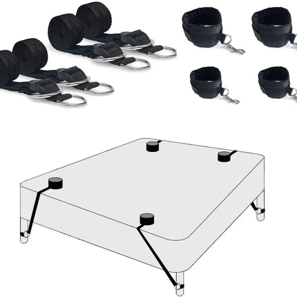 Bed BDSM Kit Set Sex Toy Handcuffs for Couple Woman Adult Supplies BDSM Restraints Bed Bondage Rope Sexual Handcuffs Sexy Game