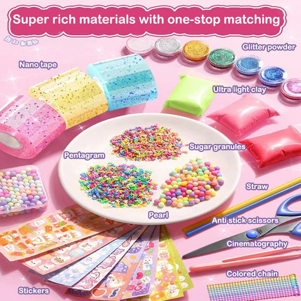 New【DIY Craft Pinch Toy Making Blowable Bubble Tape Non-marking Double-sided Adhesive Reusable Color High Sticky Nano Tape】