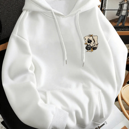 2026 new trendy fashion hooded sweatshirt with poker card pattern print for men stylish sportswear shirt hoodies streetwear